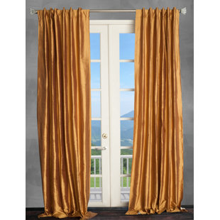 Silk Room Darkening Single Curtain Panel