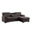 Canapé-lit modulaire en chenille en tissu brun de 94 po avec méridienne Kipriano II