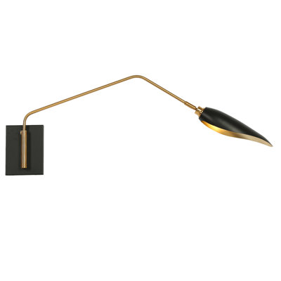 1-Light Black&Gold Swing Arm