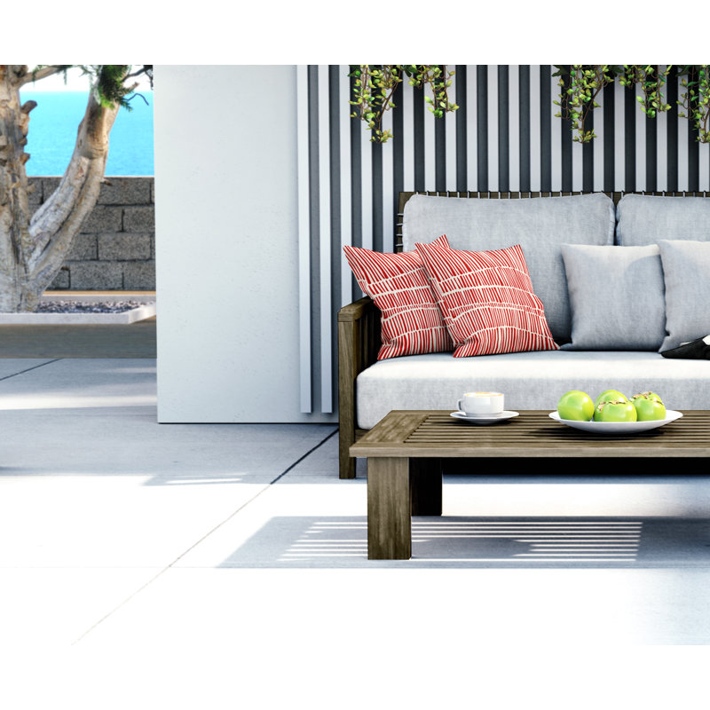 Jeté carré intérieur / extérieur en polyester Ikom, L 17 po x H 17 po, Rouge