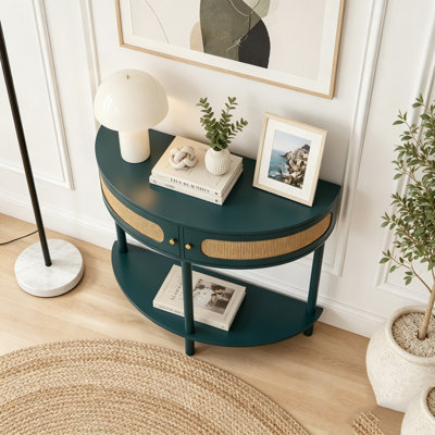 Console avec 2 tiroirs de rangement et tablette inférieure