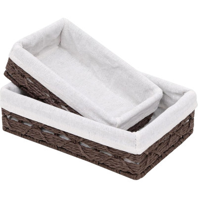 Petits paniers pour l'organisation, petit panier en osier avec doublure, panier à clés, panier à tiroirs, petit panier tissé pour l'entrée, paniers pour l'organisation du comptoir, porte d'entrée