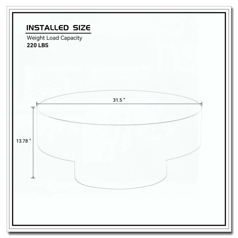 Table basse ronde 31,49 po, Noyer brun