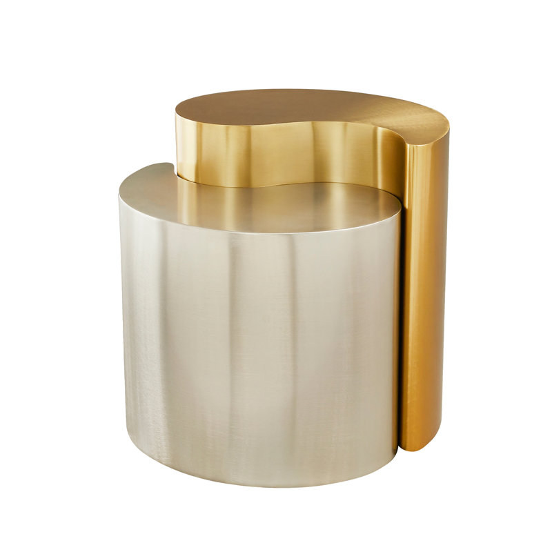 Addington End Table, Gold & Silver