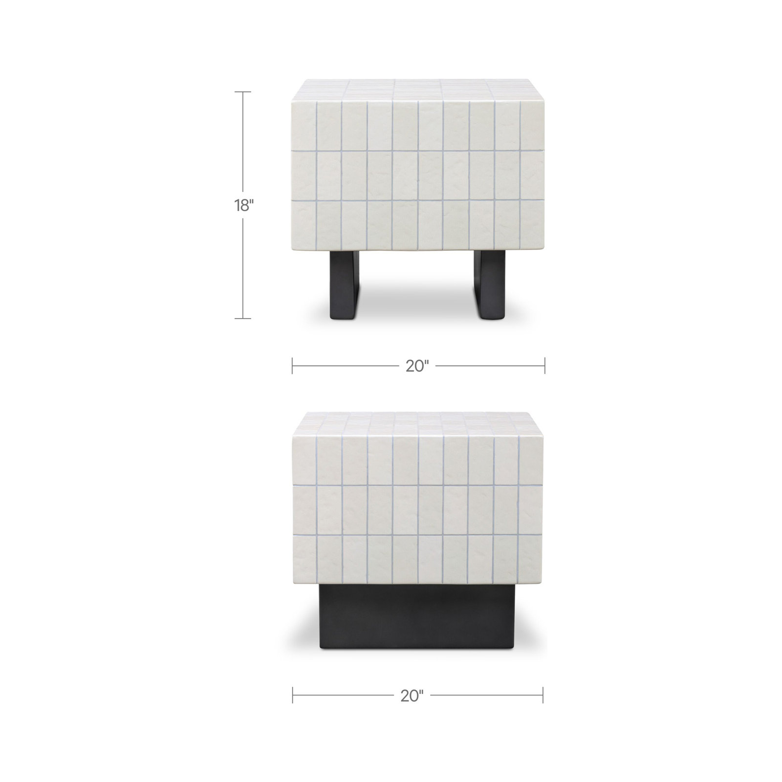 Rosie 20" Patio Side Table, Cream