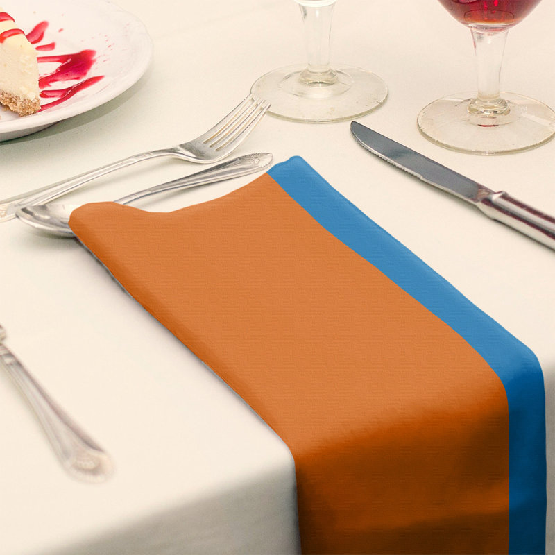 Serviette de coton 22" miami dîner, Orange / Bleu