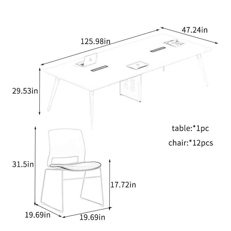 Ensemble de tables longues New Modern
