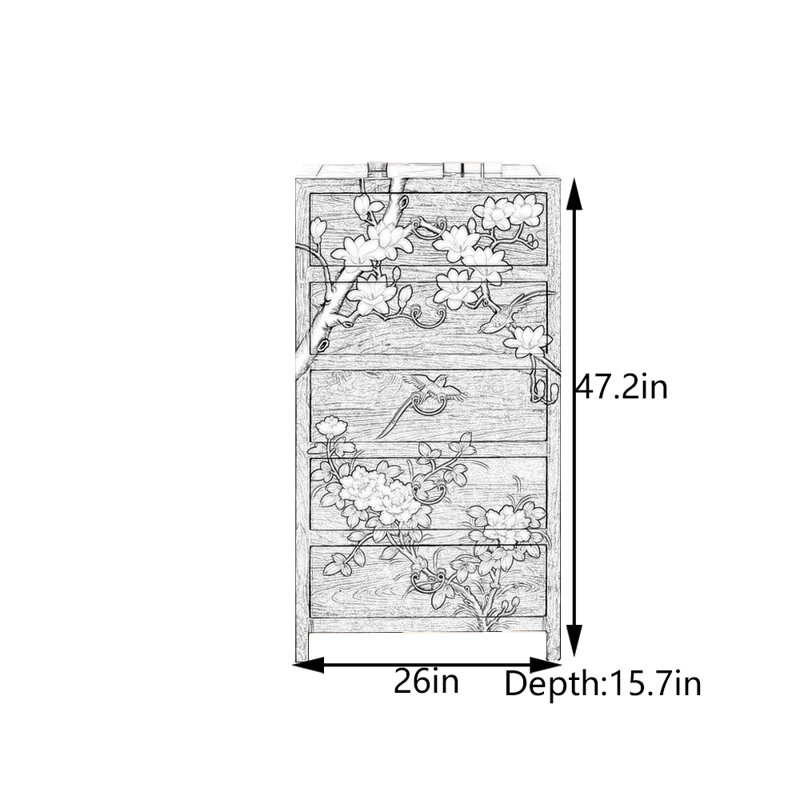 Armoire de vestibule rétro, H 47,2 po x l 26 po x P 15,7 po