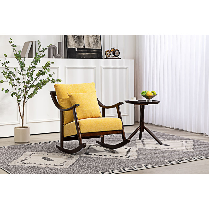 Chaise d'appoint rembourrée, Lin jaune