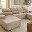 Canapé modulaire en U moelleux en forme de U de 137,8 po avec coussins double couche-130904708