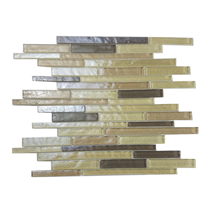 Geo 12 in. x 12 in. Textured Glass Straight Edge Brick Mosaic Wall & Pool Tile, Pupukea
