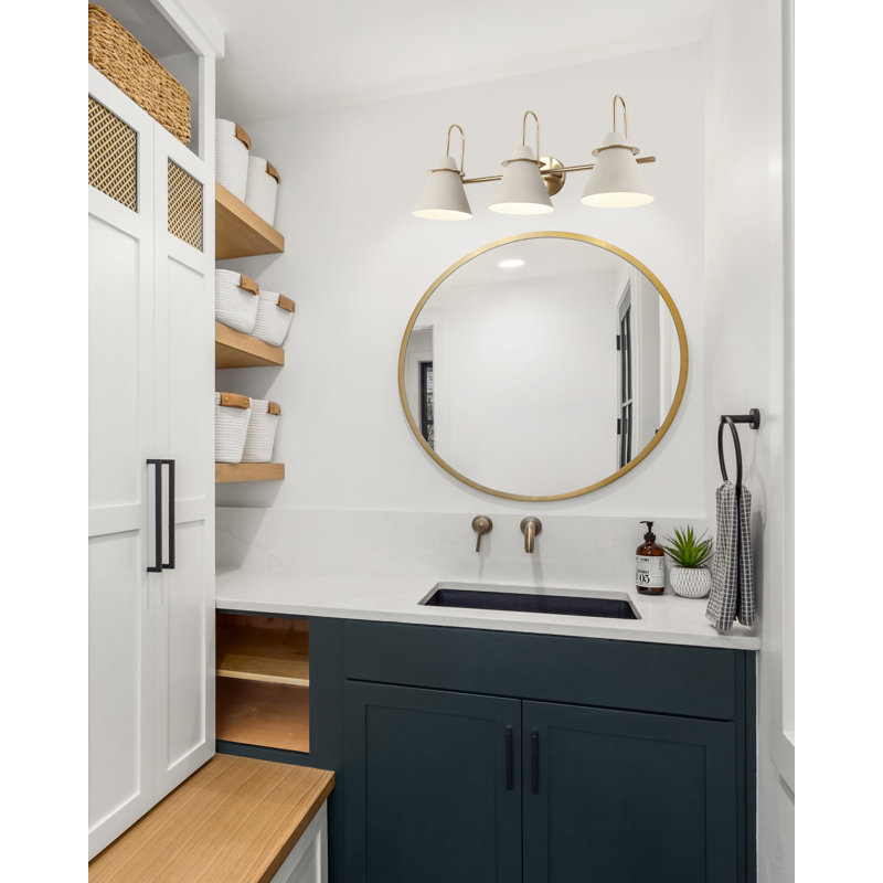 Salem 3-Light Dimmable Grey/Brass Vanity Light