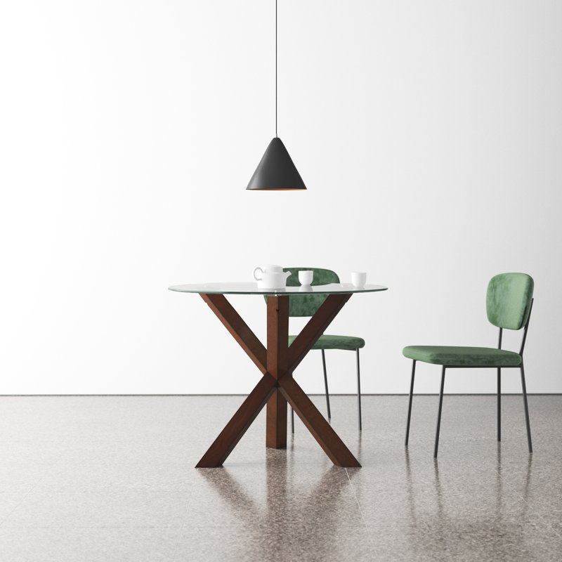 Barnett Round Dining Table, Walnut, 30" H x 37.4" W x 37.4" L