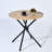 Menca 29.5'' Round Dining Table, Wood Top Breakfast Table With Black Metal Legs-1948582877