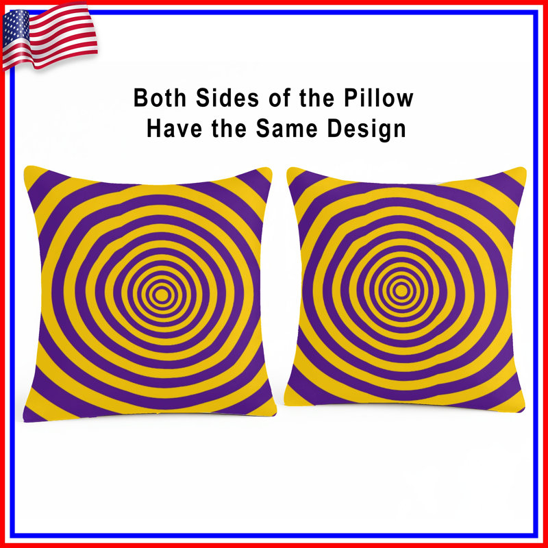 Vibrant Optical Art Reversible Throw Pillow, 26 x 26 inches