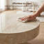 Table basse moderne cannelée 30,31 po avec base piédestal et panneau de fibres à densité moyenne marbré