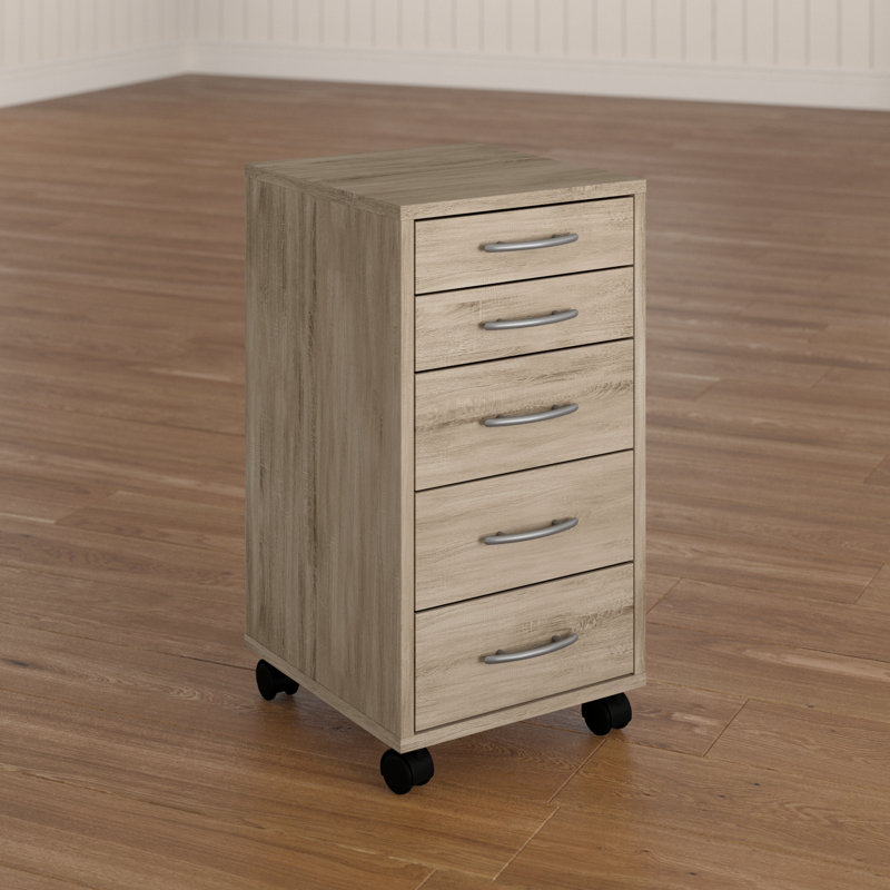 33.2 cm W 5 -Drawer Filing Cabinet, Oak