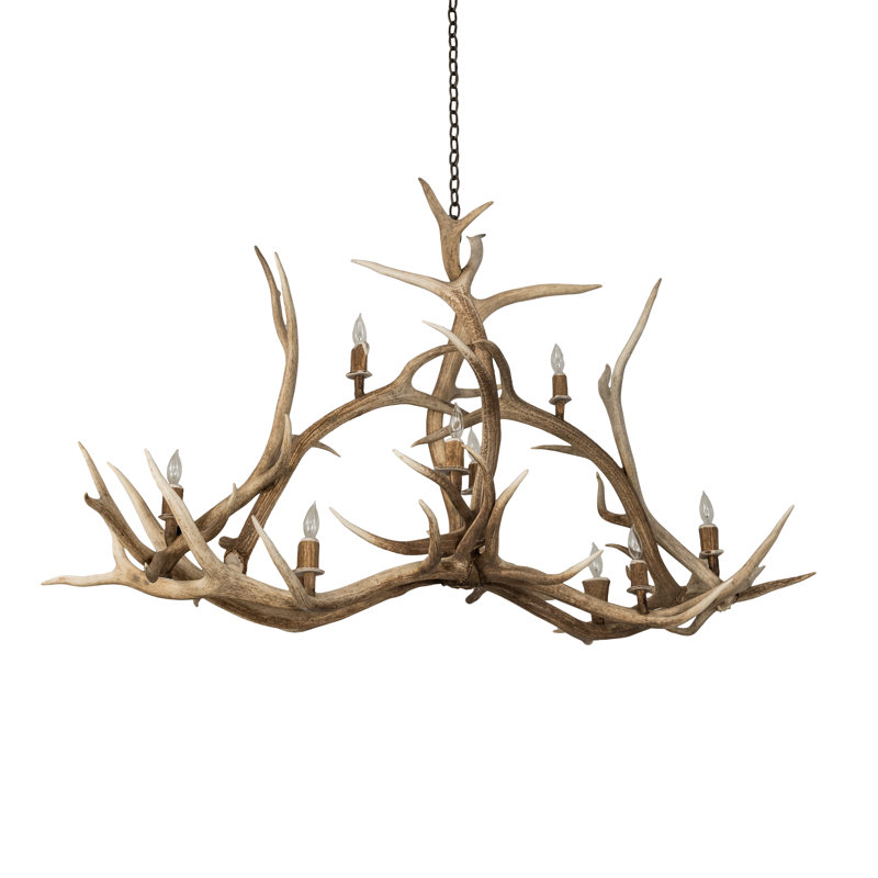 Rustic Lodge 10 - Light Chandelier, 39" H x 66.5" W x 24" D