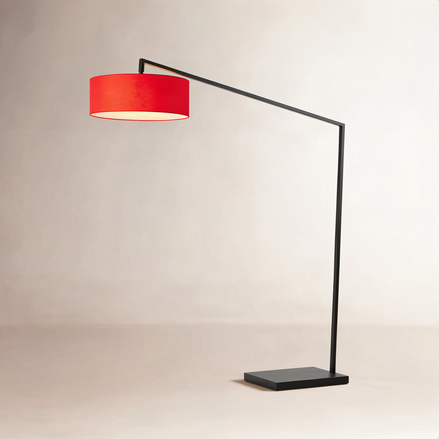 Stretch 87" Dimmable Linen Lamp, Crimson Red, Black, 87''