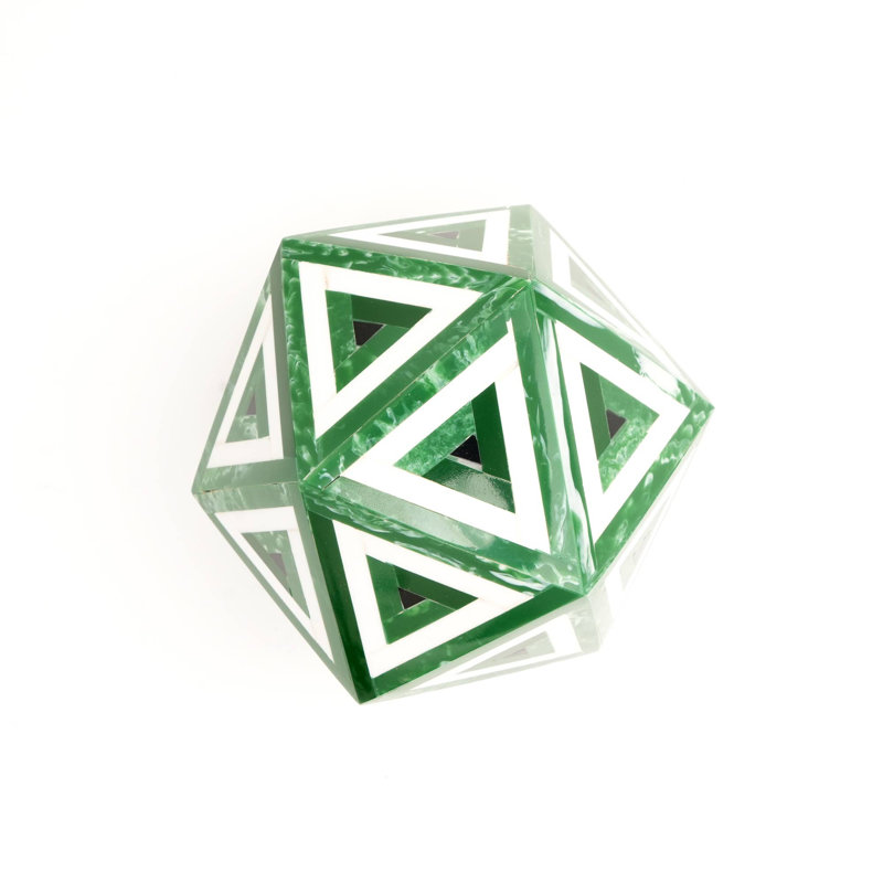 Sculpture | Orbe décoratif en forme de losange | Figurines (vert), Vert