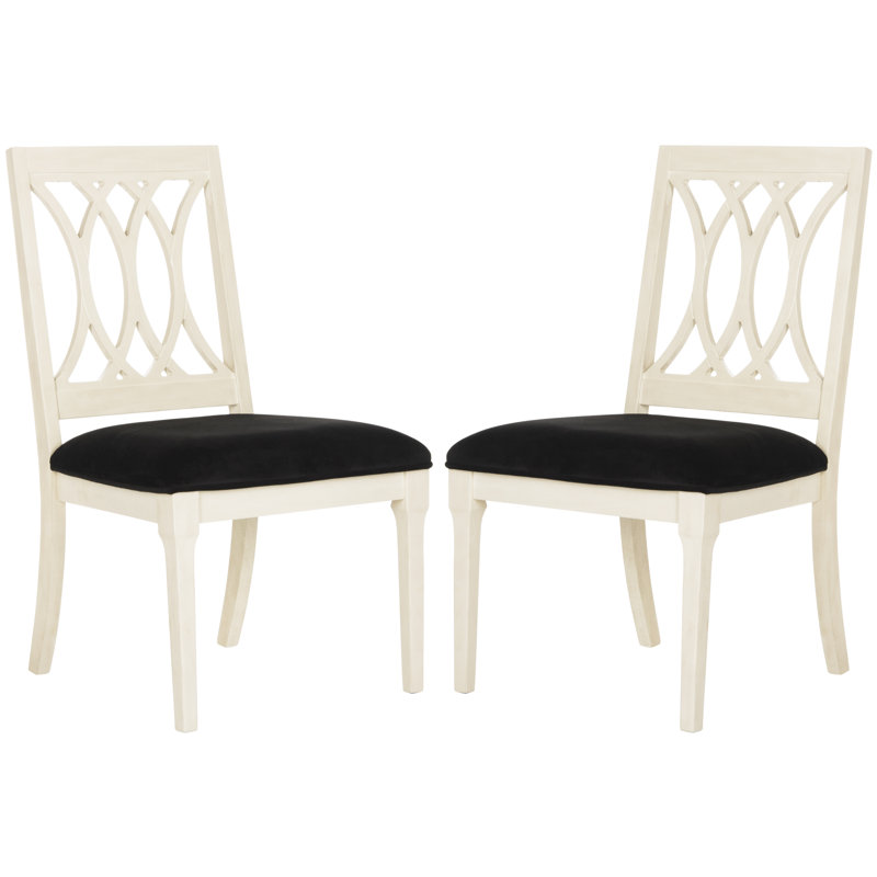 19'' H Velvet Upholstered Side Chair, Black