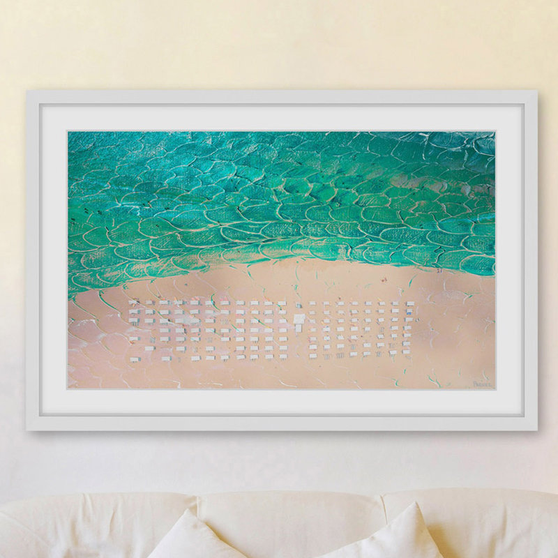 White Aluminum Framed Beach Canvas Print, 12" x 18"