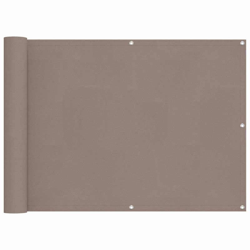 Vidaxl Balcony Screen Outdoor Privacy Screen Fence Patio Screen Oxford Fabric, 200cm W x 75cm D, Taupe