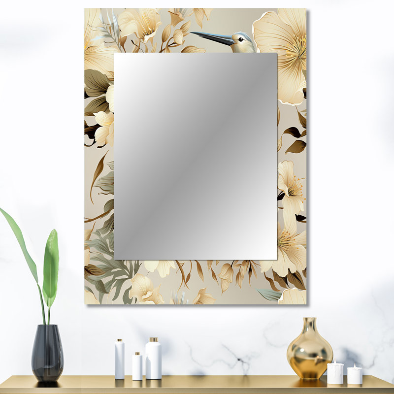 Motif tropical Advith Natural Tranquility - miroir tropical, botanique, floral, 40 po x 30 po