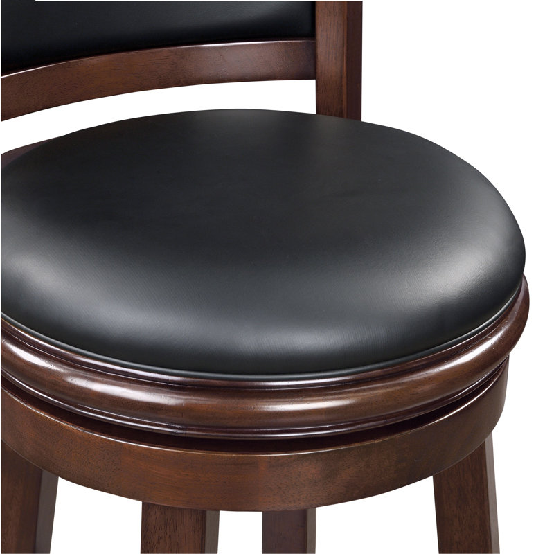 Analuz Swivel Counter, Bar and Extra Tall Wood Stool, Cappuccino, Black, Extra Tall (34" Seat Height)