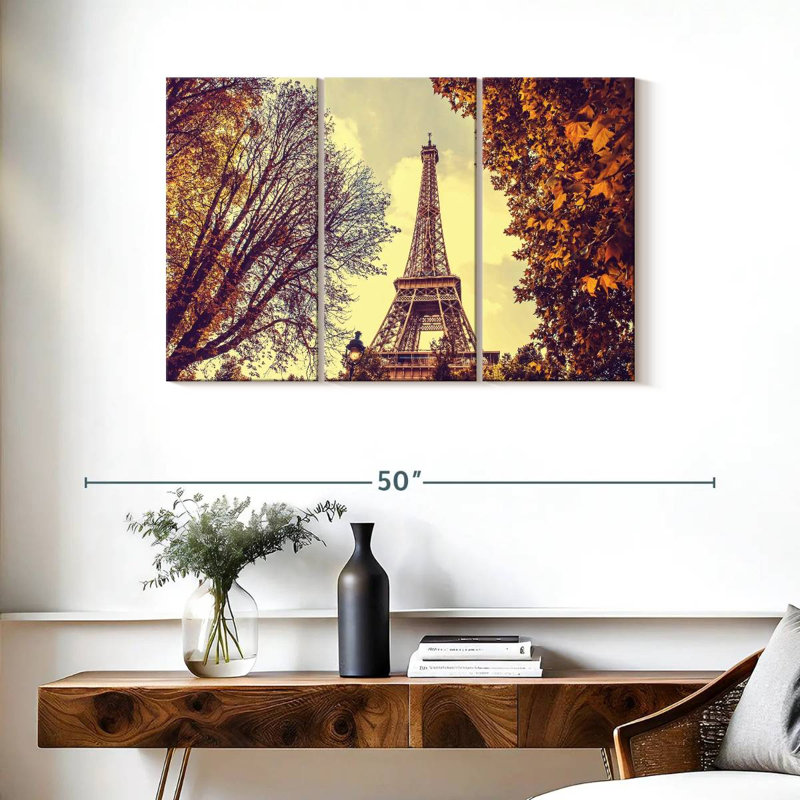 Tour Eiffel Sebbie en automne, H 24 po x l 38 po