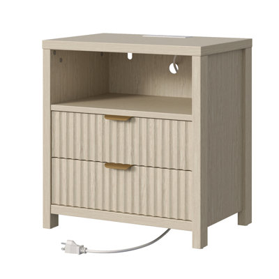19.7''W Modern Nightstand With Charging Station