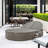 Yvoire 78.7 " W Curved Wicker Patio Daybed with Cushions-111698502