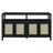 Bohemian Style Rattan Buffet Storage Cabinet with Solid Wood Frame, Push-to-Open Design-2027855632