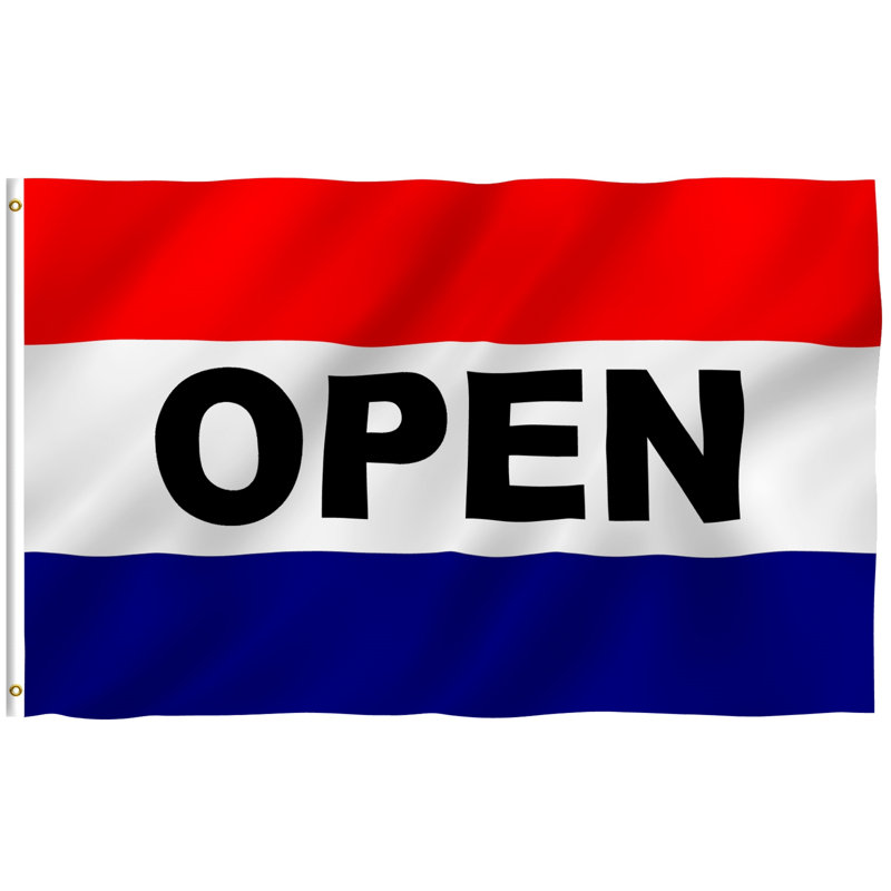 Open Sign Flag Polyester 36 x 60 in. House Flag