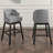 28.75'' H  Swivel Counter Bar Stool Fabric Upholstered Island Stools With 180° Swivel Seat Gray-454526020-295036149