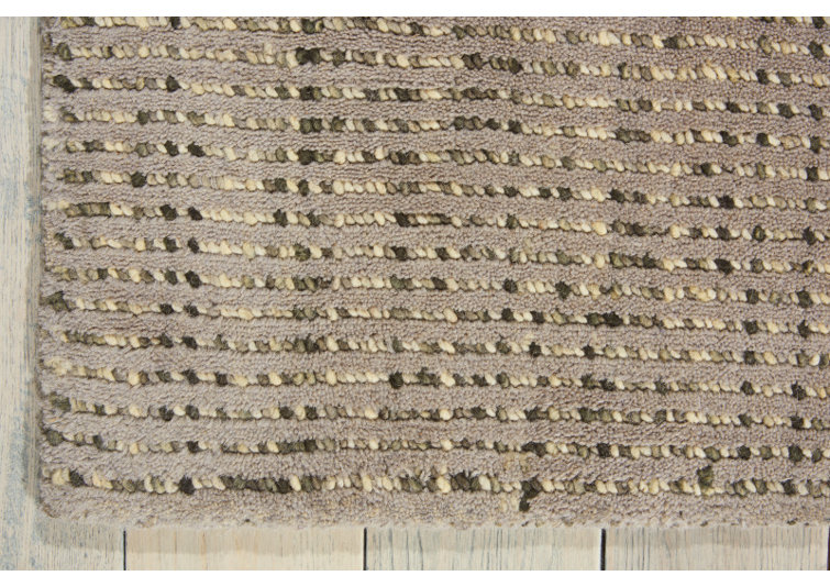 Wool Striped Area Rug in Smoke