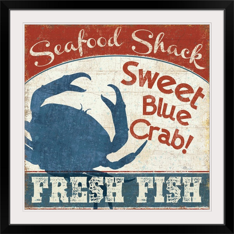 «ii rétro, annonce Fresh Seafood, H 30 po x l 30 po x P 1,5 po, Toile