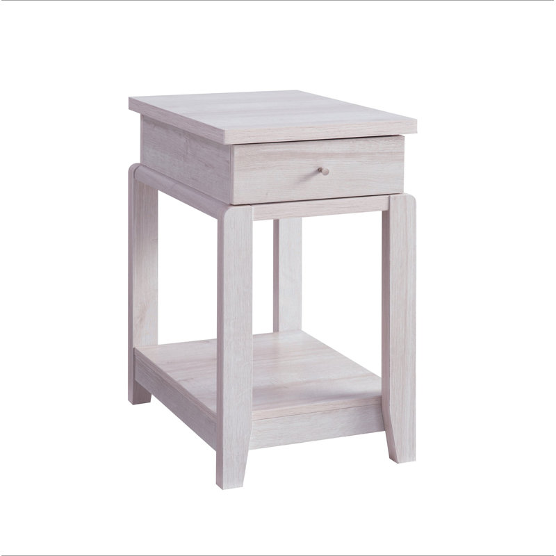 Table d'appoint de chaise avec un tiroir et une tablette inférieure, table d'appoint