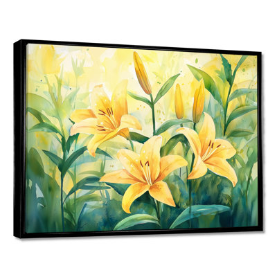 «Yellow Lillies Gardens In Meadow I», impression murale lys