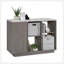 Armoire de rangement décorative, finition grise