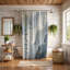 Rideau de douche Boho Blue Florals - 1 pièce-1604675660