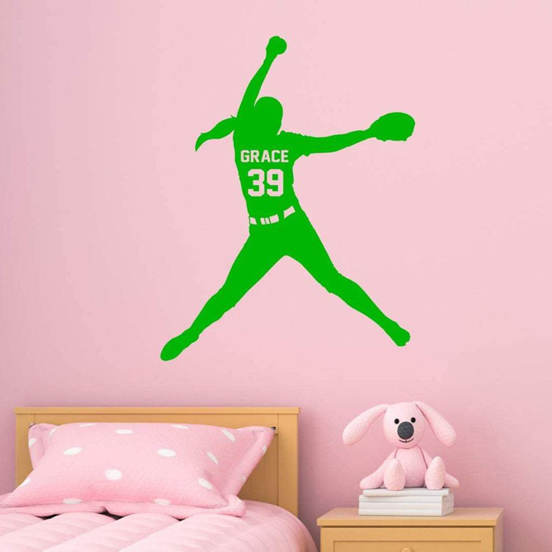 Adhésif décoratif pour cruche de balle Trinx Girls Softball - CS39, Vert, H 30 po x l 23 po, Oui