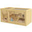Cage à hamster en bois Pawhut, très grande cage à gerbille, cage multicouche pour petits animaux pour hamster nain, centre d'activités avec plateau coulissant, balançoire à bascule, bouteille d'eau, échelle, plateau ouvert