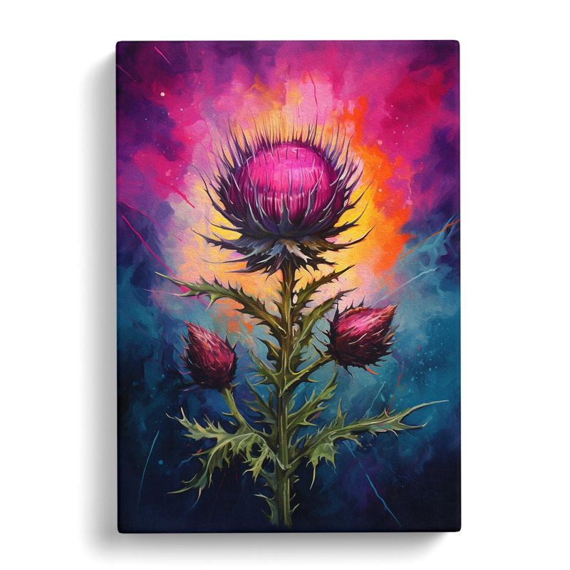 Thistle Tachisme - Wrapped Canvas, 50cm H x 35cm W x 3cm D