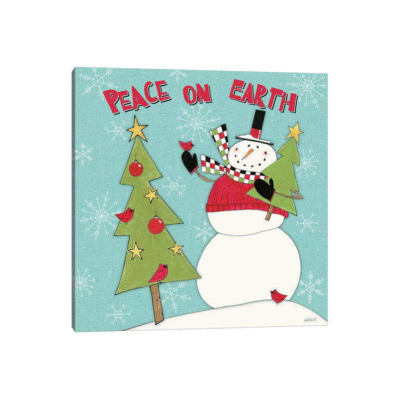 Snowman Sentiments III by Anne Tavoletti - Wrapped Canvas Print, 45.72 cm H x 45.72 cm W