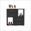 Commode Hetzs, quatre tiroirs, deux tablettes ouvertes, finition wengé noir