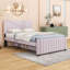 Lit tapissier élégant en velours avec lit gigogne simple-2087102657-2087102670