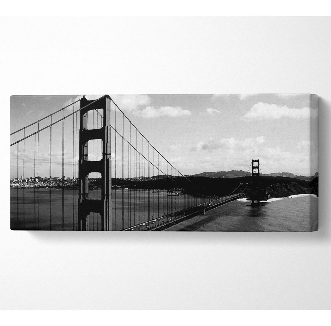 San Francisco Brücke B N W - Leinwanddrucke auf Wrapped Canvas