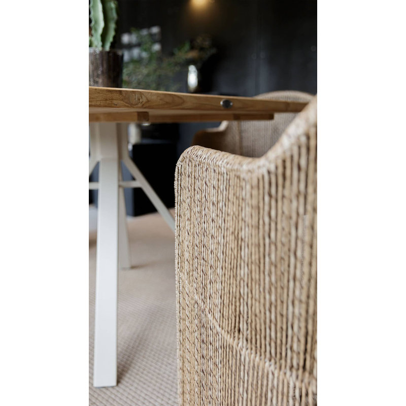 Calixto Outdoor Dining Armchair, Canvas Natural Sunbrella® Canvas