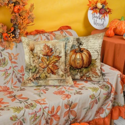Ensemble de 2 coussins décoratifs d'automne 16 x 16 po